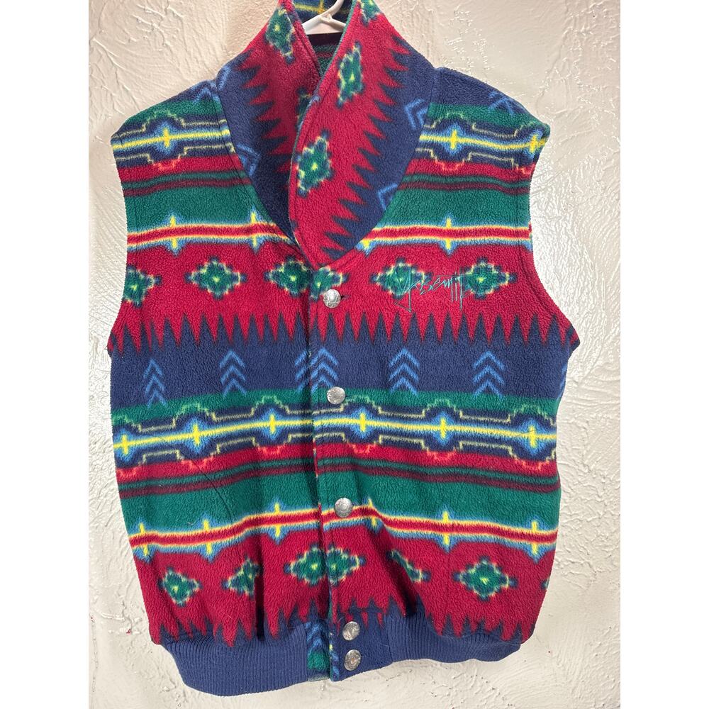EMI Yosemite Vintage Aztec Fleece Acrylic Vest USA‎ Made Size Medium